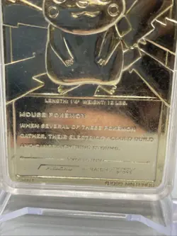 Pokemon Pikachu 23K Gold Plated Trading Card Burger King Exclusive 1999 - Image 4