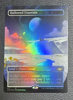 Hallowed Fountain (Borderless) Unfinity Foil MTG LP Magic Card - Image 1