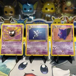Pokemon TCG Fossil Gastly Haunter Gengar Non Holo Rare Pokemon Card Bundle LP - Image 1