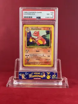 1999 Pokemon Base CHARMELEON Card #24/102 PSA 8 - Image 1