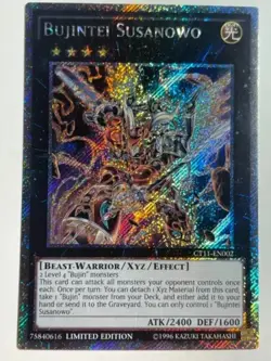 CT11-EN002 Bujintei Susanowo Platinum Secret Rare Limited Edition YuGiOh Card - Image 1
