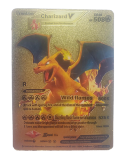Pokemon Charizard V Evolution gold card hp508 lv.91 damage 500k damage also 535k - Image 1