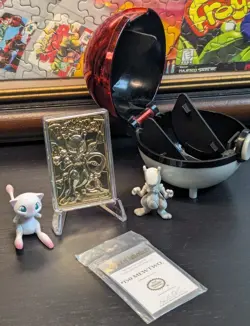 Pokemon 1999 ?? MEWTWO 23k Gold Plated Trading Card Burger King Promo +COA +Ball - Image 1