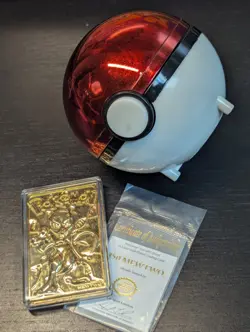 Pokemon 1999 ?? MEWTWO 23k Gold Plated Trading Card Burger King Promo +COA +Ball - Image 4