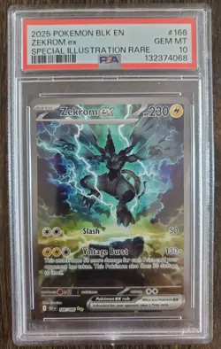 2025 POKEMON BLK EN-BLACK BOLT SPECIAL ILLUSTRATION RARE #166 ZEKROM EX PSA 10 - Image 1