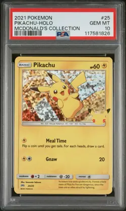 2021 Pokemon McDonald's Collection 25th Aniv PIKACHU Holo PSA 10 GEM MINT 25/25 - Image 1
