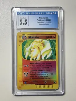 2002 Pokemon Expedition Set Ninetales Reverse Holo #21/165 CGC 5.5 Excellent+ - Image 1