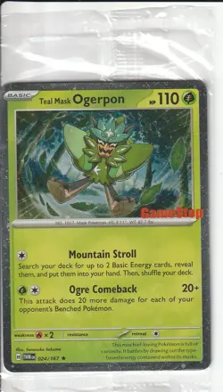 Pokemon TCG Teal Mask Ogerpon 024/167 Twilight Masquerade Gamestop Promo 26268 - Image 1