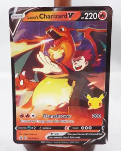 Pokemon TCG Lance’s Charizard V SWSH133 Black Star Promo Celebrations Near Mint - Image 1