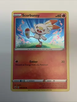 Pokemon TCG Scorbunny Sword & Shield 2020 030/202 Holo Common NM - Image 1