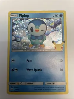Pokemon Piplup Holo 20/25 McDonalds 25th Anniversary 2021 Promo - Image 1