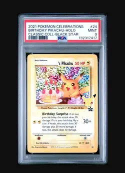 2021 POKEMON CELEBRATIONS CLASSIC COLLECTION #24 BIRTHDAY PIKACHU-HOLO PSA 9 - Image 1