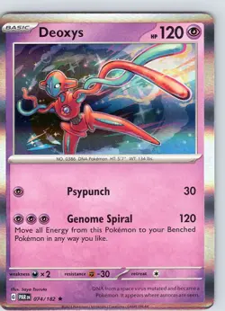 Pokemon TCG Deoxys S&V Paradox Rift 074/182 Holo Rare Card NM - Image 1