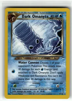 Dark Omanyte 037/105 Neo Destiny LP Pokemon Card TCG - Image 1