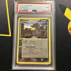 PSA 9 Murkrow 8/17 -Vintage Graded Pokemon Card- Pop Series 1 MINT - Image 1