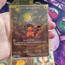 Pokemon Pikachu Van Gogh With The Starry Night Gold Metal Card Collectable/Gift - Image 1