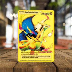 Pokemon Gold Metal Card Super Fire-breathing Dragon HP183200 Gift/Display - Image 1