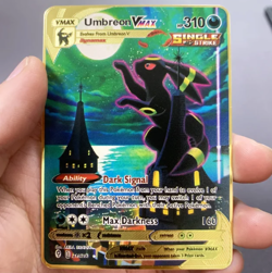 Pokemon Umbreon VMAX 215/203 GOLD METAL CARD Gift/Display Fan Art - Image 1
