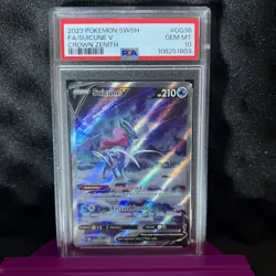 Suicune v Crown Zenith: Galarian Gallery GG38/GG70 Ultra Rare Card PSA10 - Image 1