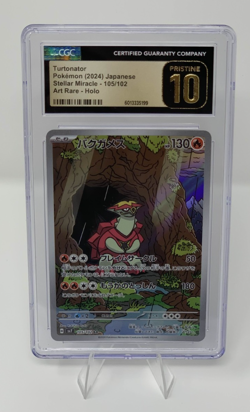 CGC 10 Pristine Turtonator 105/102 AR Art Rare Stellar Miracle sv7 Pokemon Card - Image 1