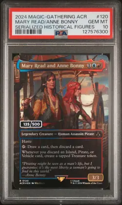 2024 MTG ASSASSIN'S CREED #120 MARY READ AND ANNE BONNY 135/500 PSA 10 - Image 1