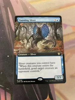 MTG - TAUNTING SLIVER - RARE - EXTENDED ART - NM - CMM - Image 1