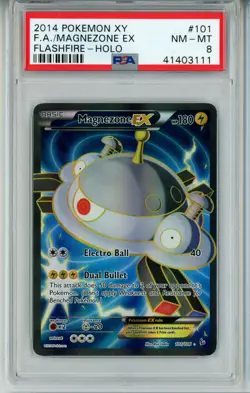 2014 POKEMON FLASHFIRE MAGNEZONE EX #101 FULL ART HOLO FOIL PSA 8 NM #41403111 - Image 1