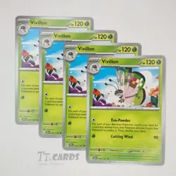 Vivillon 007/191 Regular x4 - 4x Playset Pokemon S&V Surging Sparks - Image 1