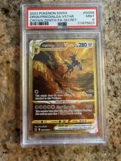2023 Pokemon Crown Zenith Origin Forme Dialga VSTAR Gold Secret Rare PSA 9 MINT - Image 1