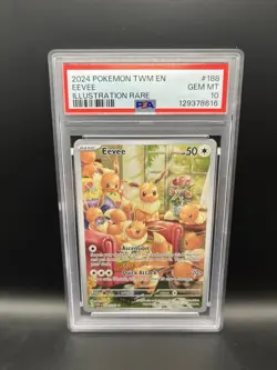 Pokemon TCG - Eevee 188/167 - Twilight Masquerade - Illustration Rare - PSA 10 - Image 1