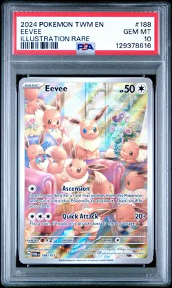 Pokemon TCG - Eevee 188/167 - Twilight Masquerade - Illustration Rare - PSA 10 - Image 3