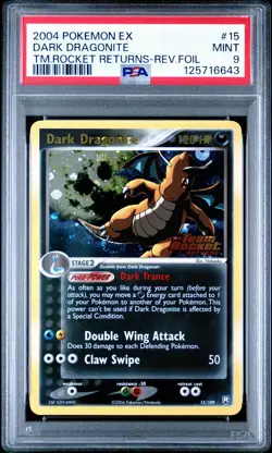Pokemon Dragonite Reverse Holo Team Rocket Returns #15 PSA 9 🌀SWIRL-NEW CERT🌀 - Image 1