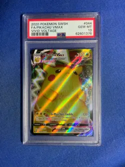 2020 Pokemon Vivid Voltage FA Pikachu #44 Vmax PSA 10 - Image 1