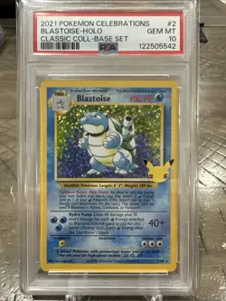 Pokemon Blastoise Celebrations Classic Collection Holo 2/102 PSA 10 GEM MINT - Image 1