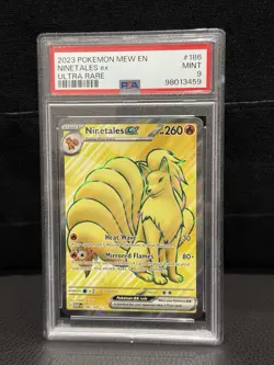 2023 POKEMON MEW EN-151 ULTRA RARE #186 NINETALES EX PSA 9 - Image 1