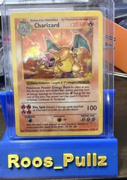 Pokemon Base Set SHADOWLESS Charizard Holo 4/102 Heavily Played (HP) - WOTC 1999 - Image 1