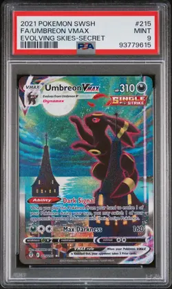 2021 POKEMON SWORD & SHIELD EVOLVING SKIES SECRET FULL ART/UMBREON VMAX PSA 9 - Image 1