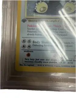 1st Edition Snorlax BGS Near Mint 8.5 (27/64) 1999 Pokemon Jungle - Image 4