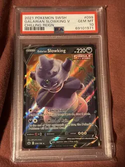 Pokemon Galarian Slowking v TCG Card 099/198 Chilling Reign PSA 10 - Image 1