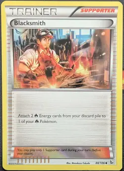 Blacksmith Holo 88/106 Flashfire Pokemon Card - Image 1