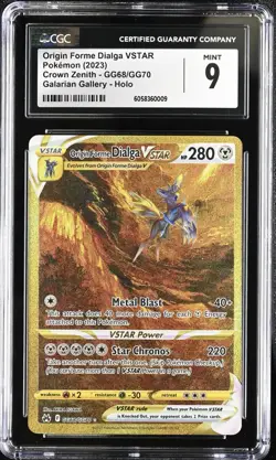 CGC 9 MINT Origin Forme Dialga VSTAR GG68/GG70 Crown Zenith Holo Pokemon Card - Image 1