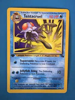Tentacruel 44/62 Fossil Set 1st Edition Vintage 1999 Pokemon Card - Image 1