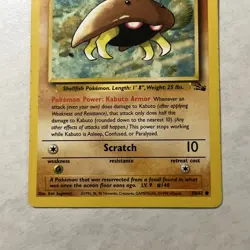 Pokemon TCG Kabuto Fossil Set 50/62 Common Unlimited Vintage WOTC Card - Image 5