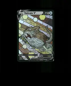 FAN-ART READ DESCRIPTION BELOW HOLO Raticate Card Stained Glass Pokemon - Image 1