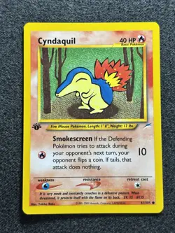 1st Edition Cyndaquil 61/105 Neo Destiny Rare Pokemon Card WOTC Vintage NM - Image 1