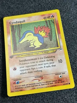 1st Edition Cyndaquil 61/105 Neo Destiny Rare Pokemon Card WOTC Vintage NM - Image 2