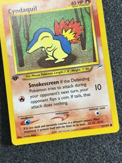 1st Edition Cyndaquil 61/105 Neo Destiny Rare Pokemon Card WOTC Vintage NM - Image 3
