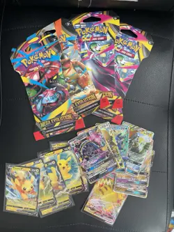 Mega Evolution Sleeved Booster Pack Lot 4x Pokemon Card Sealed Pikachu V GX Lot - Image 1
