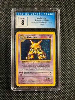 Alakazam 1999 Base Set 1/102 Shadowless Holo CGC 8 Pokemon Card - Image 3