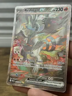Special Illustration Rare RESHIRAM EX Pokemon Card White Flare 166/086 NM - Image 3